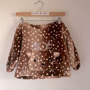 Faux shearling deer hoodie